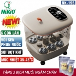 Bồn ngâm chân massage Nikio NK-195 New (có remote), giảm tress, cải thiện giấc ngủ, đã thông kinh lạc